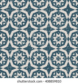 Seamless worn out antique background image of polygon geometry flower