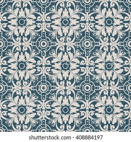 Seamless worn out antique background image of round spiral flower cross