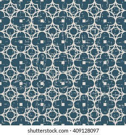 Seamless worn out antique background image of round cross square