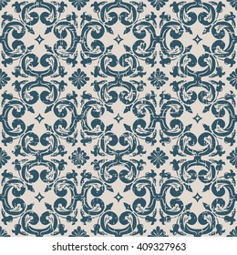 Seamless worn out antique background image of round spiral flower cross