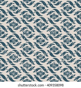 Seamless worn out antique background image of flower geometry