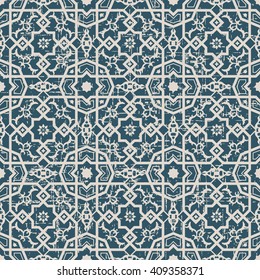 Seamless worn out antique background image of cross square polygon star flower