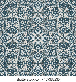 Seamless worn out antique background image of spiral flower round kaleidoscope
