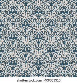 Seamless worn out antique background image of flower leaf kaleidoscope