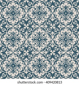 Seamless worn out antique background image of spiral round flower