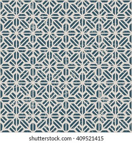 Seamless worn out antique background image of geometry cross check