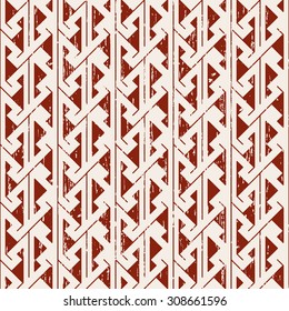 Seamless worn out sawtooth aboriginal geometry pattern background.
Seamless background image of vintage worn out red sawtooth aboriginal pattern.

