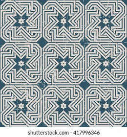 Seamless worn out vintage background 362_spiral cross geometry chain frame
