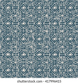 Seamless worn out vintage background 358_octagon triangle check cross geometry frame
