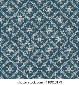 Seamless worn out vintage background 400_cross line flower
