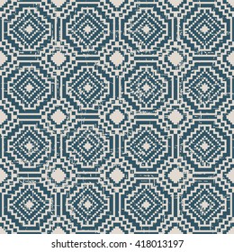 Seamless worn out vintage background 398_square mosaic octagon geometry cross
