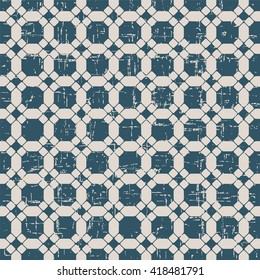Seamless worn out vintage background 370_round corner octagon cross geometry
