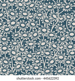 Seamless worn out vintage background 406_garden daisy flower
