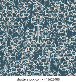 Seamless worn out vintage background 403_vintage round flower
