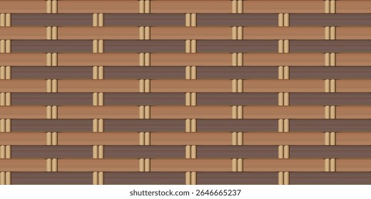 Padrão de bambu tecido sem costura em um layout horizontal. Ideal para fundos, embalagens, decoração de parede ou elementos de design tradicionais.