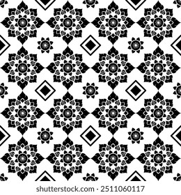 Tecido sem costura, padrão de tecido tailandês aplicado, pode ser usado para têxteis, papel de parede, roupas, azulejo.
