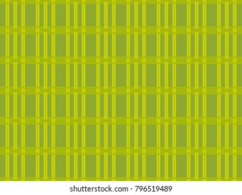 Seamless woven line patern vector. Vertical horizontal light green on green background. Design print for fashion, fabric, wallpaper, background.