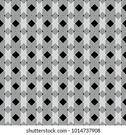 Seamless woven pattern vector. Plaid design white on black. Design print for textile, fabric, wallpaper, background.