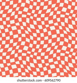 Seamless woven pattern. Wavy geometric mesh grid. Simple graphic design element for scrapbooking, baby room wallpaper, web site backdrop. Scribble vintage stylish texture. Doodle vector illustration