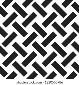 Seamless woven stripes lattice pattern. Modern stylish texture. Repeating abstract background with interlacing lines. Simple monochrome grid