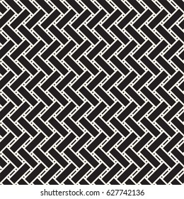 Seamless woven stripes lattice pattern. Modern stylish texture. Repeating abstract background with interlacing lines. Simple monochrome grid