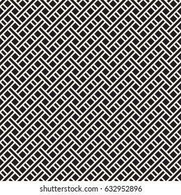 Seamless woven stripes lattice pattern. Modern stylish texture. Repeating abstract background with interlacing lines. Simple monochrome grid