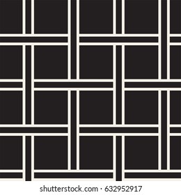 Seamless woven stripes lattice pattern. Modern stylish texture. Repeating abstract background with interlacing lines. Simple monochrome grid