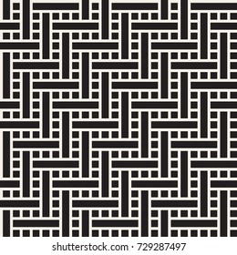 Seamless woven stripes lattice pattern. Modern stylish texture. Repeating abstract background with interlacing lines. Simple grid