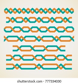 Seamless woven tape. Vector illustration.