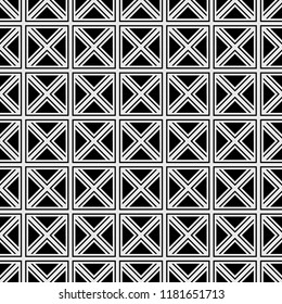 seamless wrapping Alternate white diagonal square grid line pattern on black background.