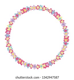 seamless wreath of simple flowers vector