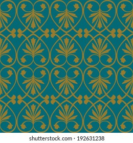 Seamless Wrought Iron Inspired Pattern Background 