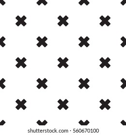 Seamless X cross pattern on white background