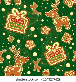 seamless Xmas cookies pattern 