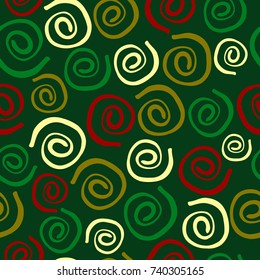 Seamless xmas pattern with spirals