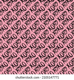 Seamless xoxo pattern. Seamless pattern for valentine's day