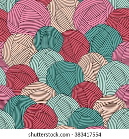 Seamless yarn balls pattern.