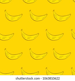 Seamless yello banana pattern