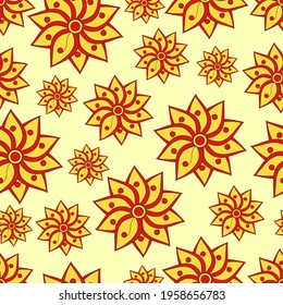 seamless yellow abstract floral pattern