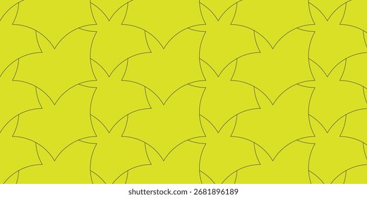 Seamless yellow abstract geometric pattern with interlocking shapes, perfect for backgrounds, wallpapers, and modern design projects.