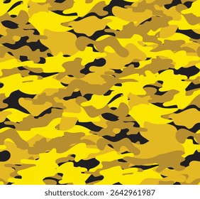 Seamless yellow army camouflage pattern design