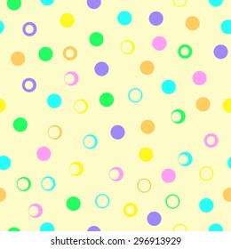 Seamless Yellow Background with Polka Dot 
