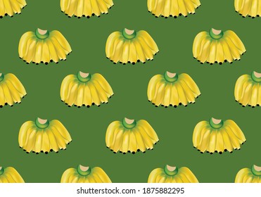Seamless yellow banana pattern design, banana pattern template vector for background