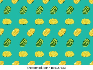 Seamless yellow banana pattern design, banana pattern template vector for background