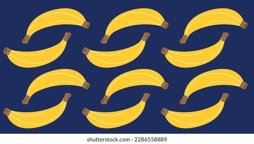 Seamless yellow banana pattern design, hand drawn banana pattern template vector