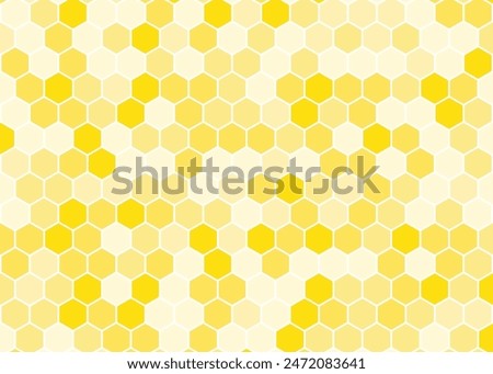 Seamless yellow bee honeycomb pattern, art background template. Vector honey texture