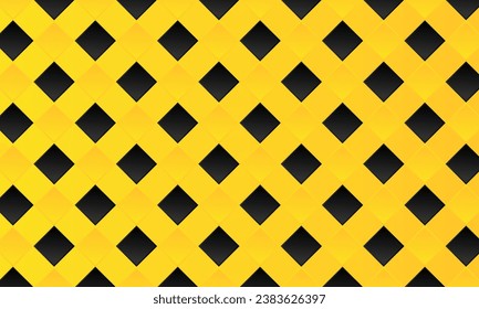 Seamless yellow and black cubes pattern. Yellow squares, boxes wallpaper. Abstract square mosaic background. Vector illustration