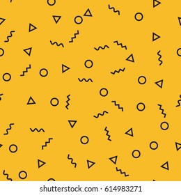 Seamless yellow and black doodle pattern