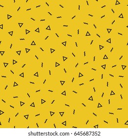 Seamless yellow and black doodle pattern