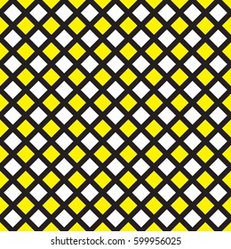 Seamless yellow, black and white check pattern